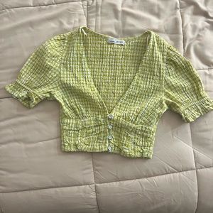 Gingham pull & bear crop top